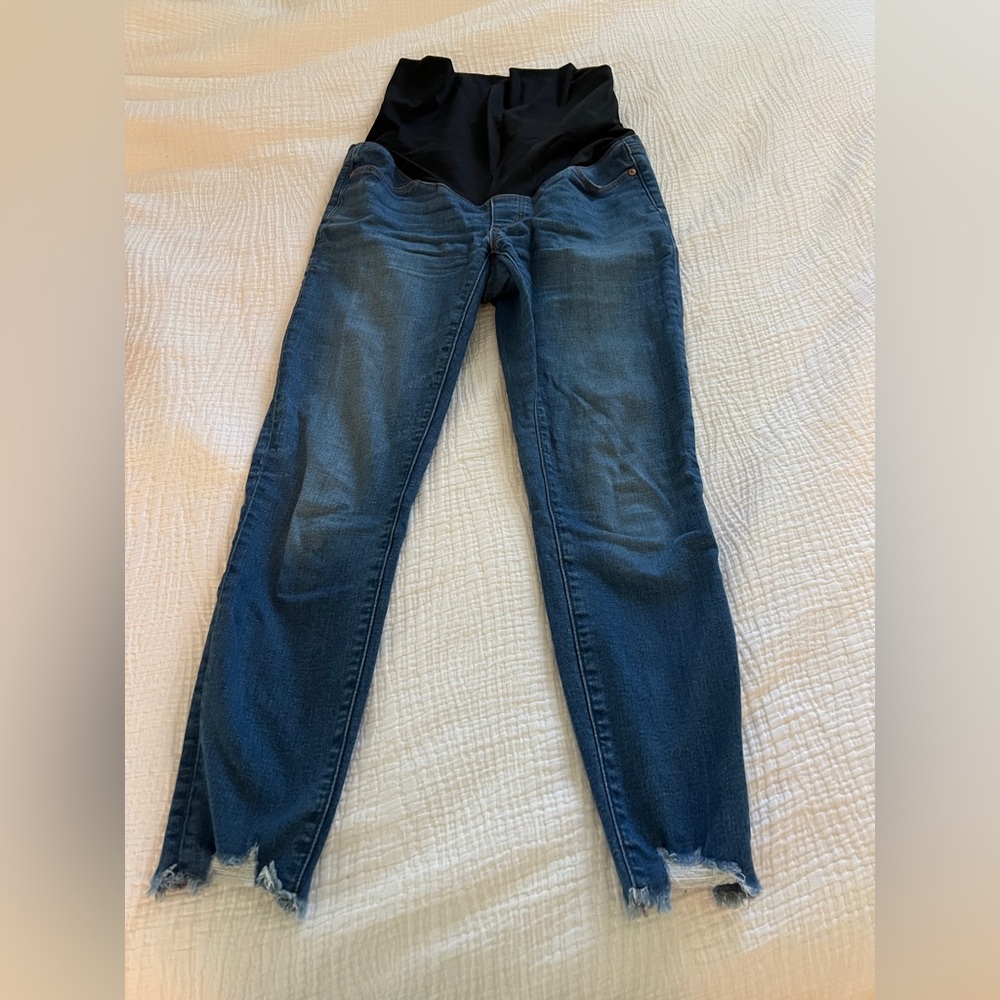 LOFT Maternity Distressed Skinny Jeans